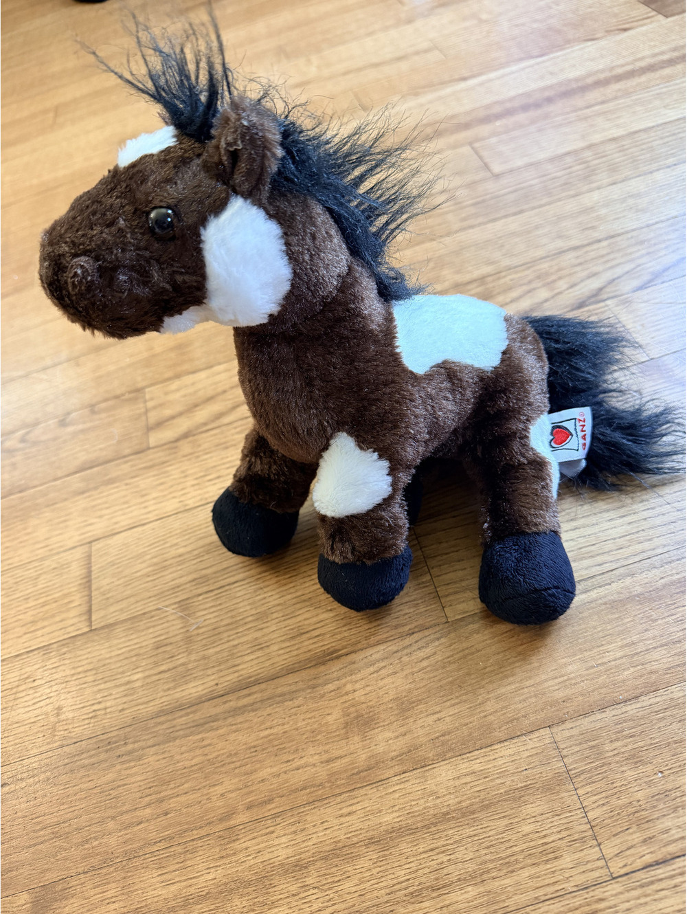 GUC Webkinz Ganz dark brown & white spotted horse - no hang tag